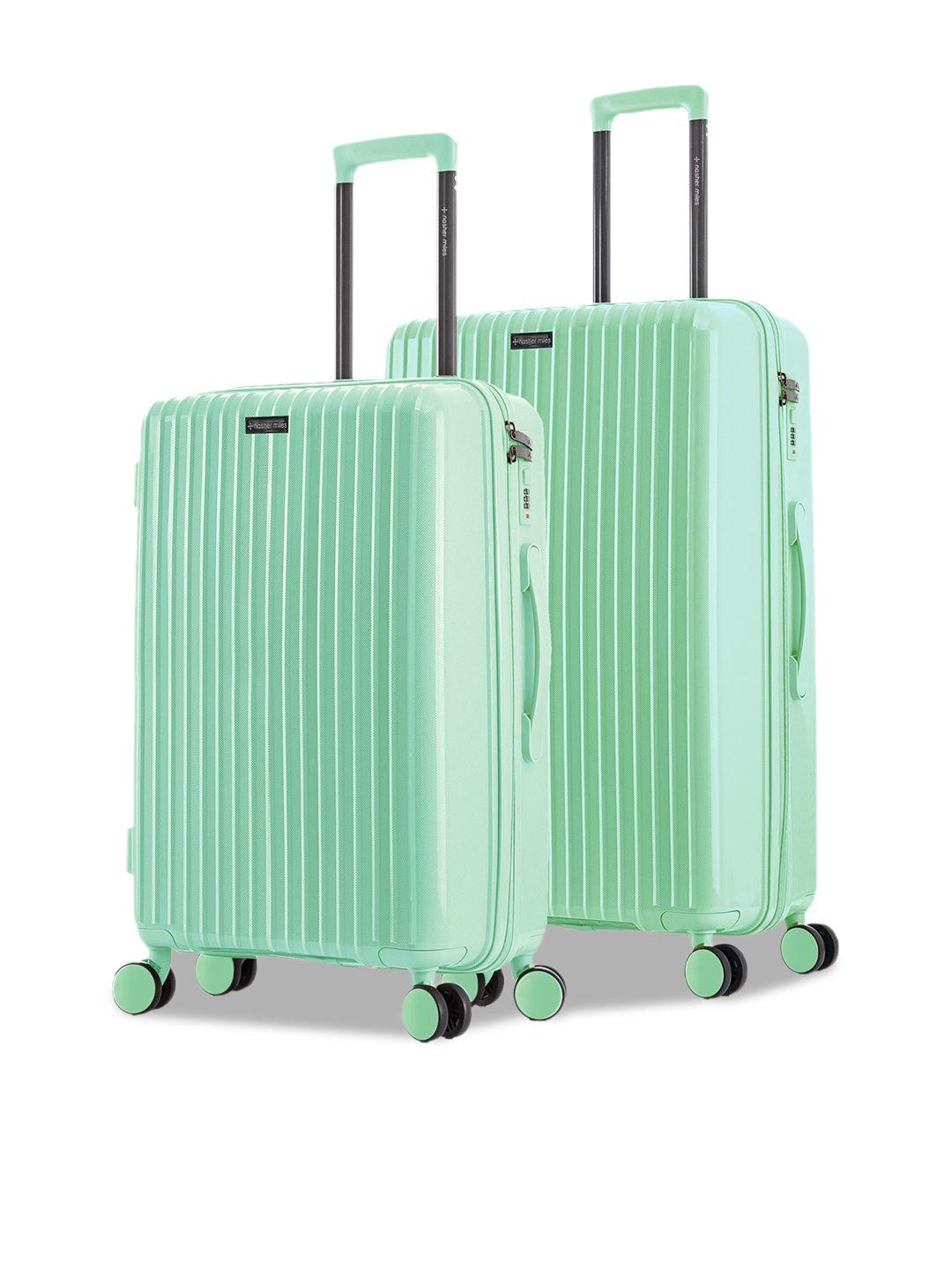 nasher miles set of 2 mint green trolley bags