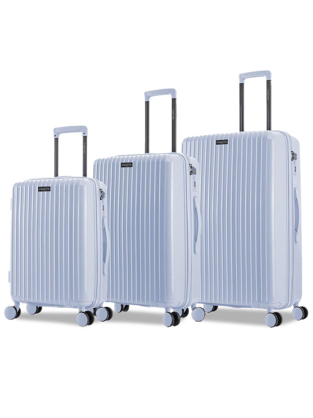 nasher miles set of 3 auroville textured hard trolley bag