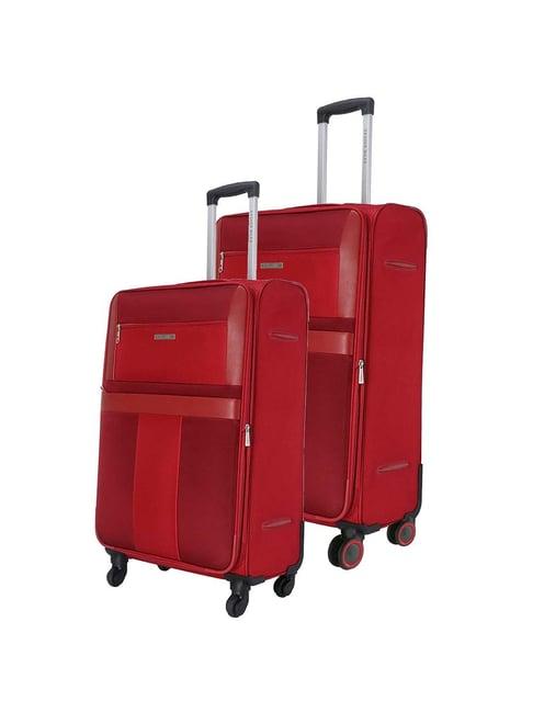 nasher miles toledo expander soft-sided polyester  set of 2 red trolley bags (55 & 65 cm)