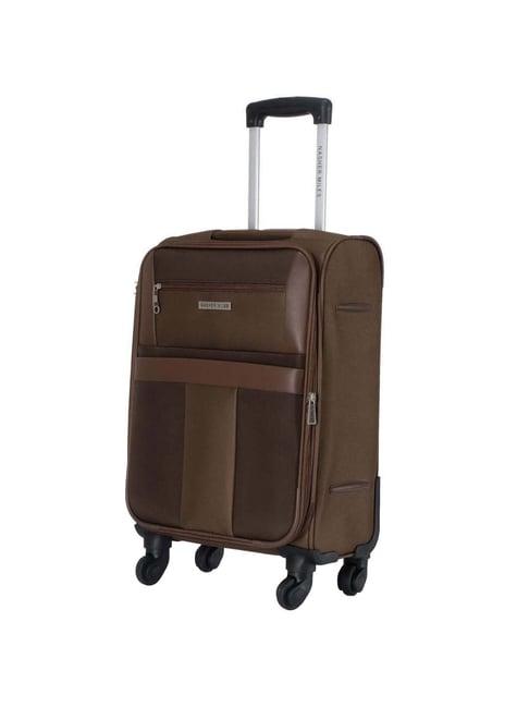nasher miles toledo expander soft-sided polyester cabin  brown 20 inch |55cm trolley bag