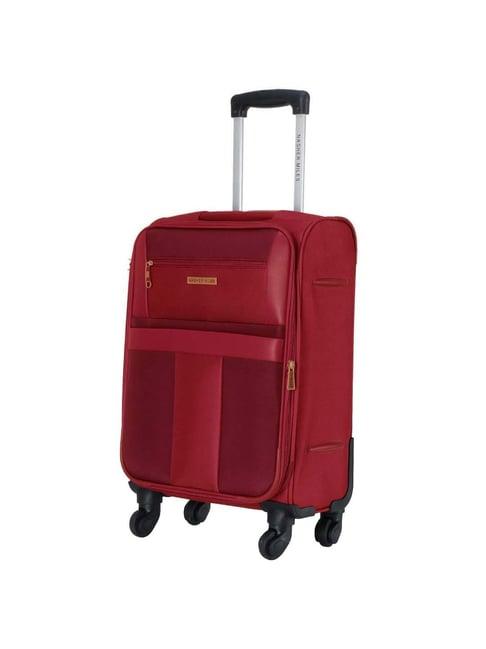 nasher miles toledo expander soft-sided polyester cabin  red 20 inch |55cm trolley bag