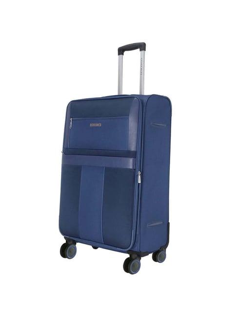 nasher miles toledo expander soft-sided polyester check-in  navy blue 28 inch |75cm trolley bag