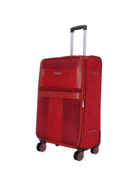 nasher miles toledo expander soft-sided polyester check-in  red 24 inch |65cm trolley bag