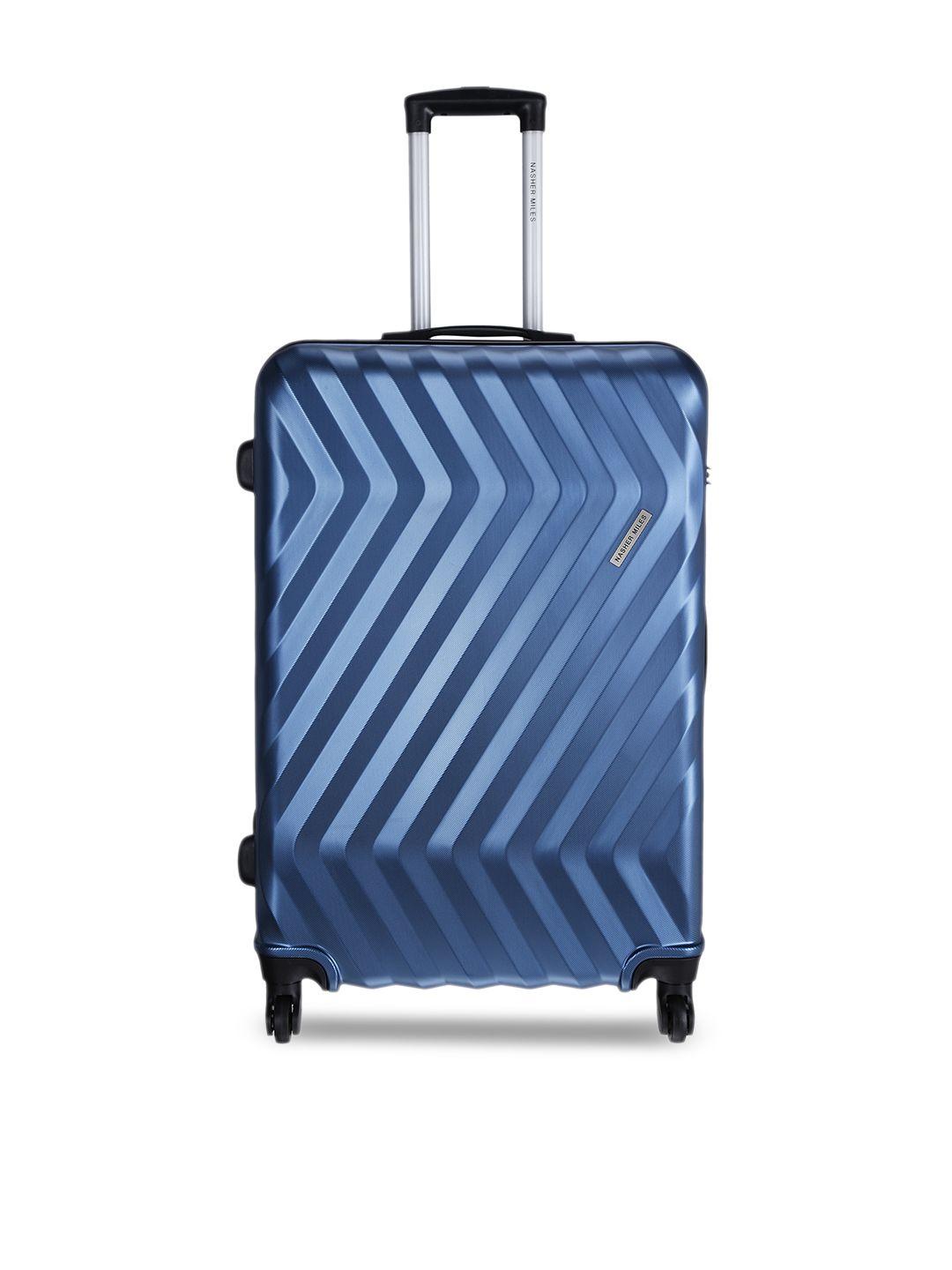 nasher miles unisex blue hard-sided medium trolley suitcase nasher miles lombard