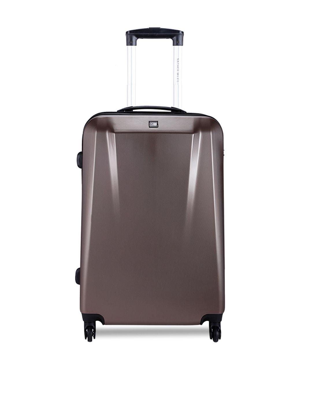 nasher miles unisex brown large trolley suitcase