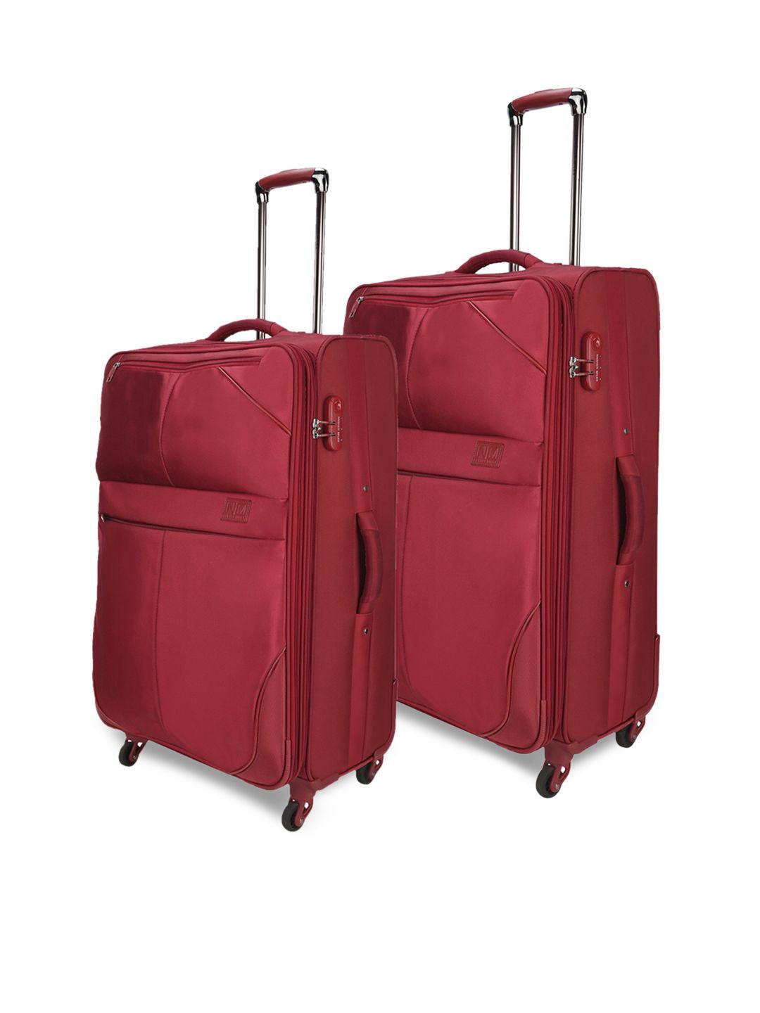 nasher miles unisex pack of 2 red trolley bags