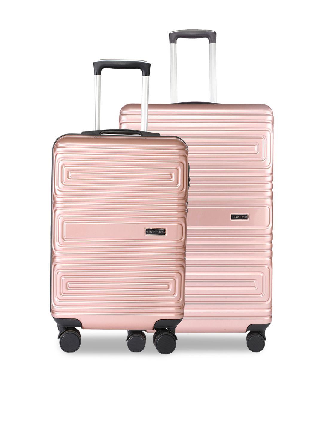 nasher miles unisex rose gold set of 2 trolley bags