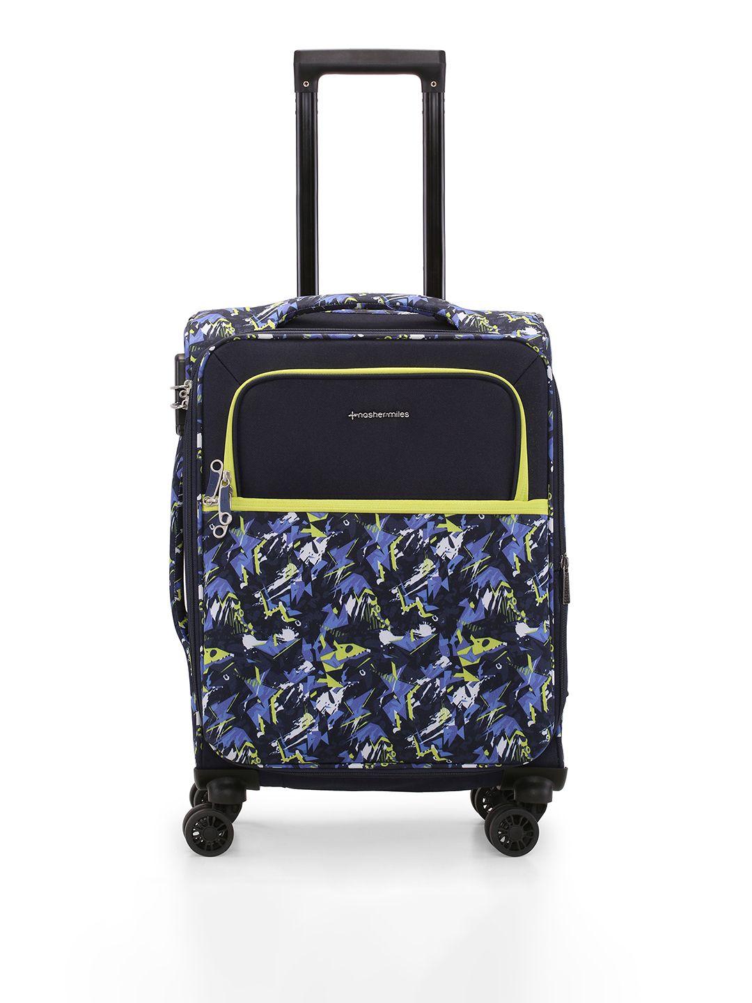nasher miles unisex water resistant soft-sided cabin trolley suitcase