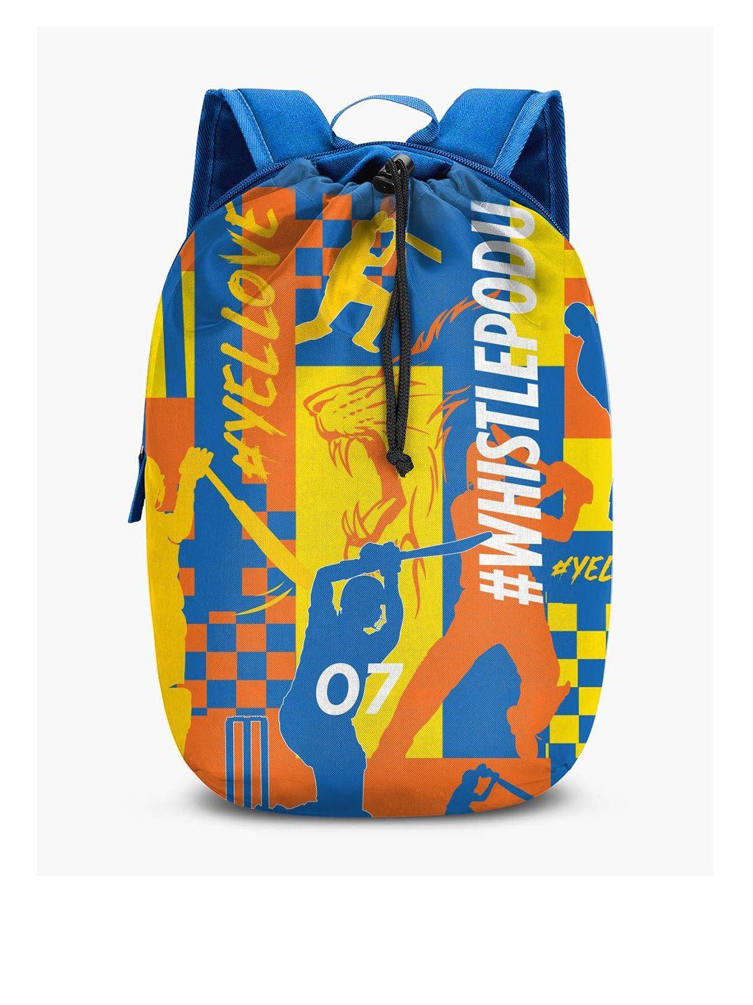 nasher miles unisex yellow & blue printed backpack