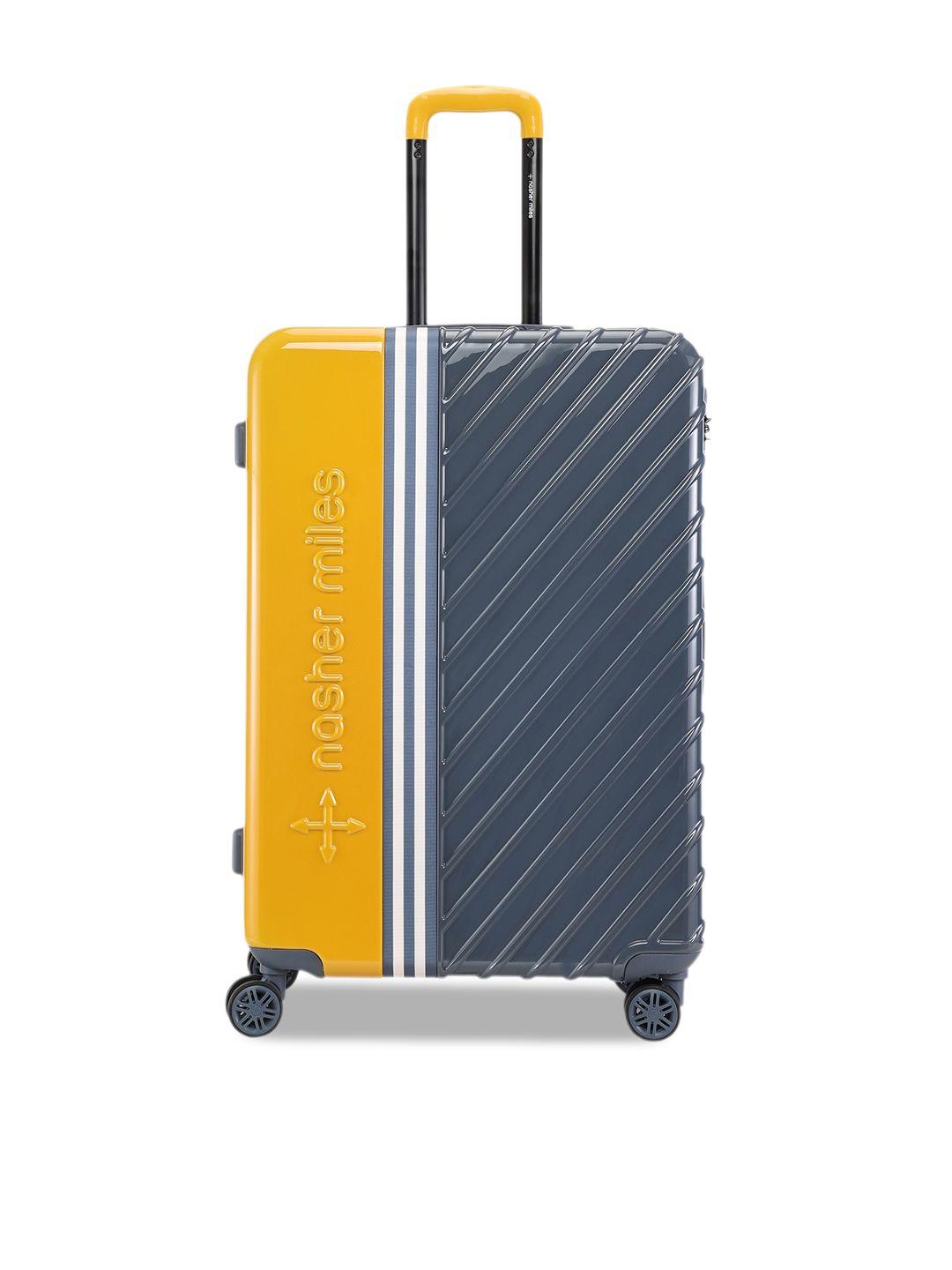 nasher miles vegas colourblocked hard-sided large trolley suitcase