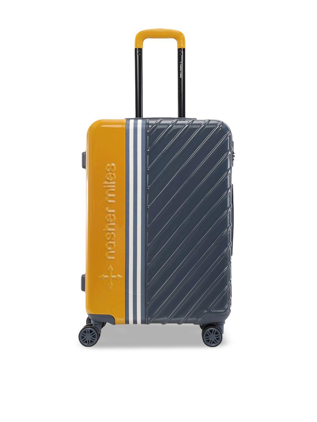 nasher miles vegas colourblocked hard-sided lightweight medium trolley suitcase