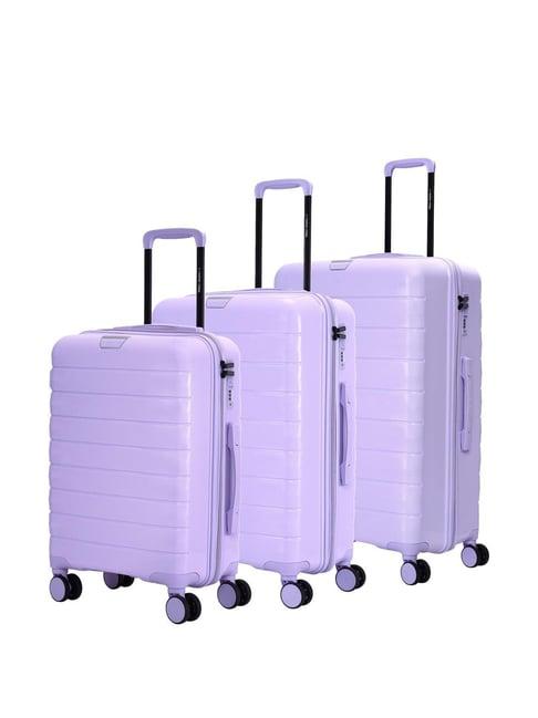nasher miles vienna hard-sided luggage set of 3 purple trolley bag (55, 65 & 75 cm)