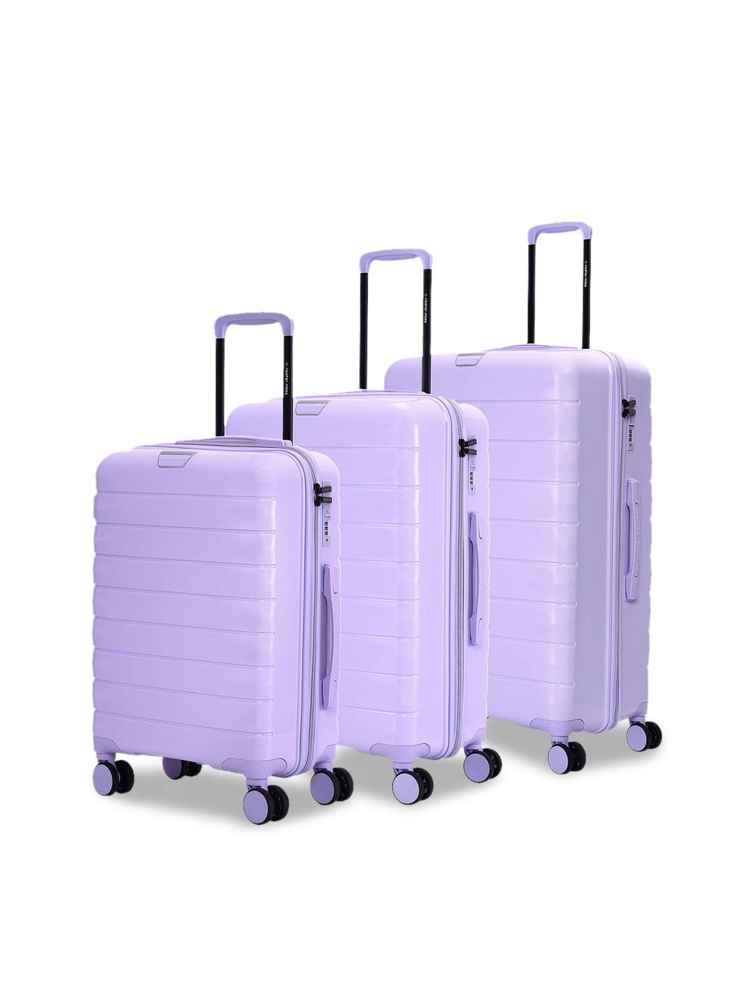 nasher miles vienna set of 3 water resistance hard-sided trolley suitcase