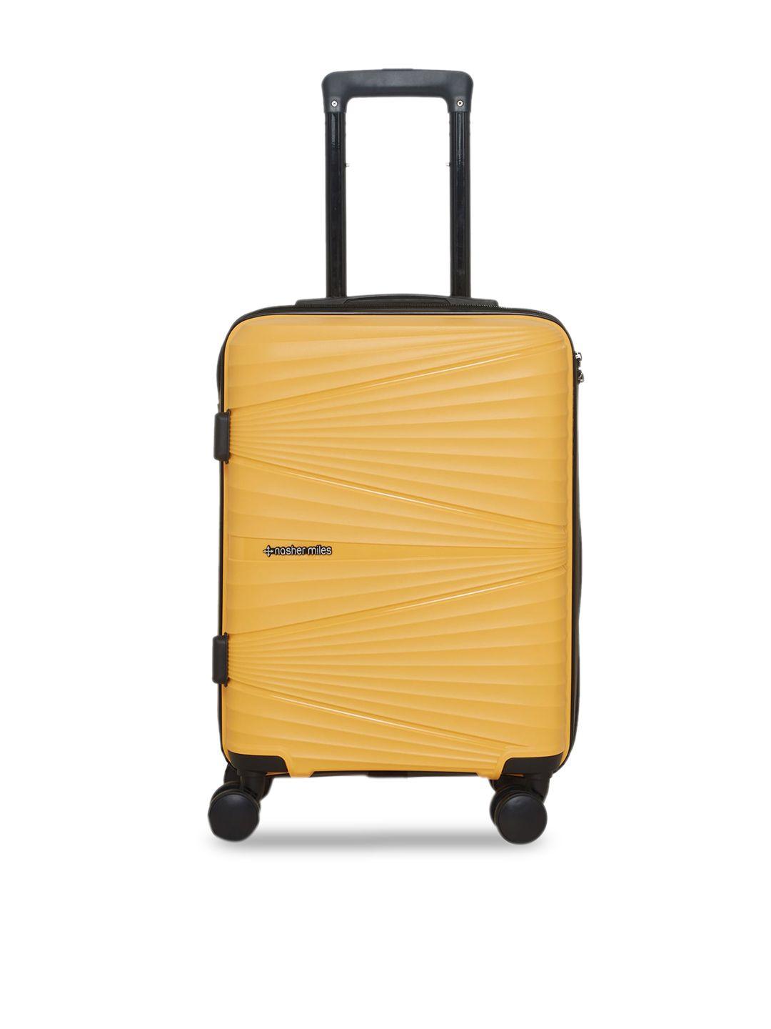 nasher miles yellow solid hard-sided large trolley suitcase