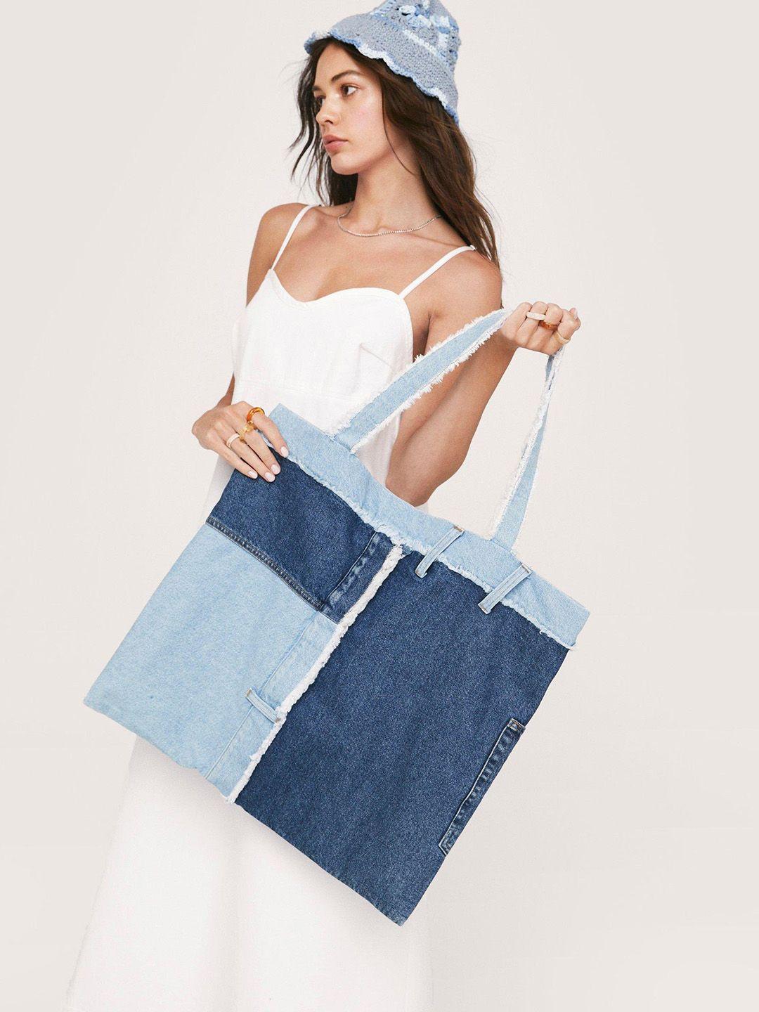 nasty gal colourblocked structured tote bag