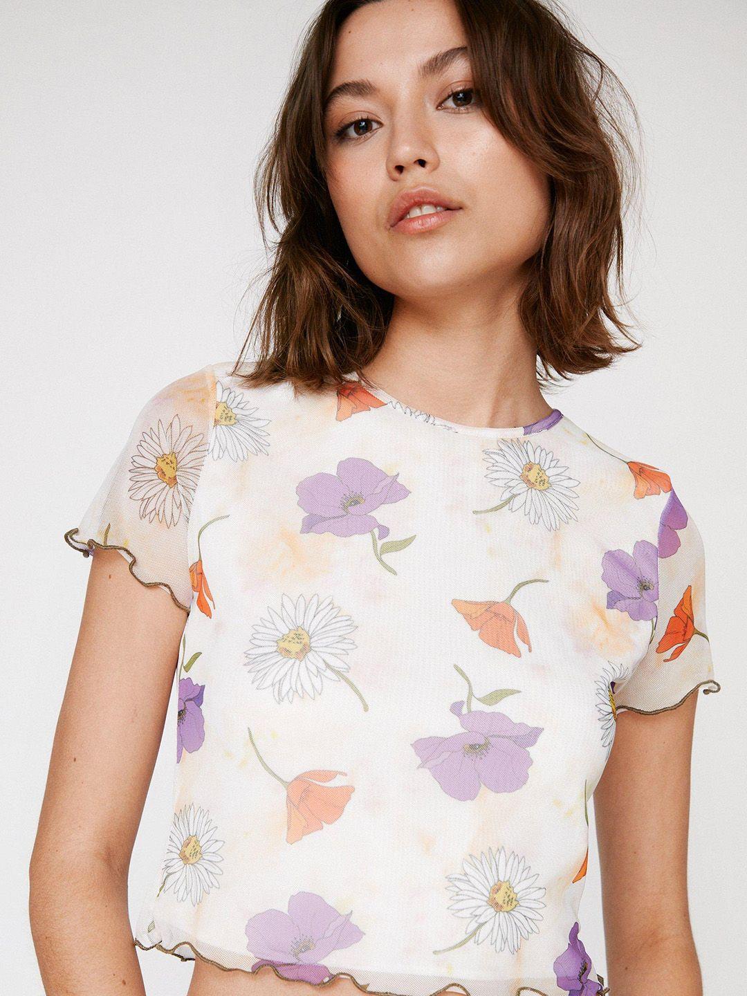 nasty gal floral print crop top