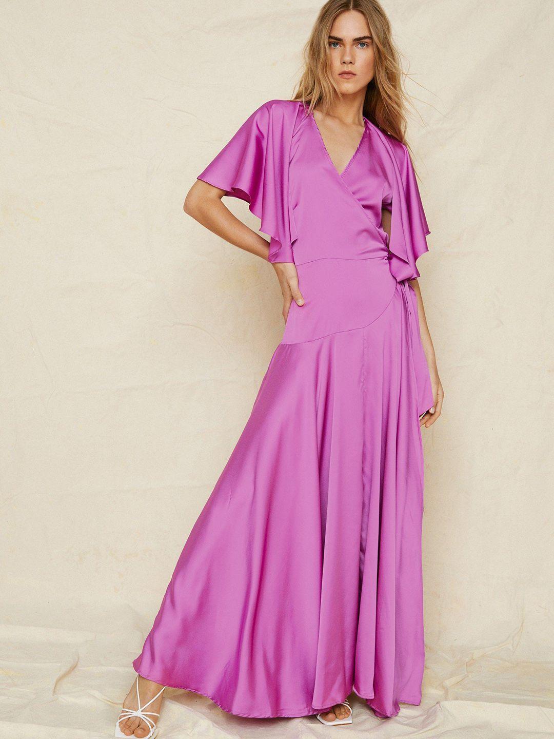 nasty gal satin wrap maxi dress