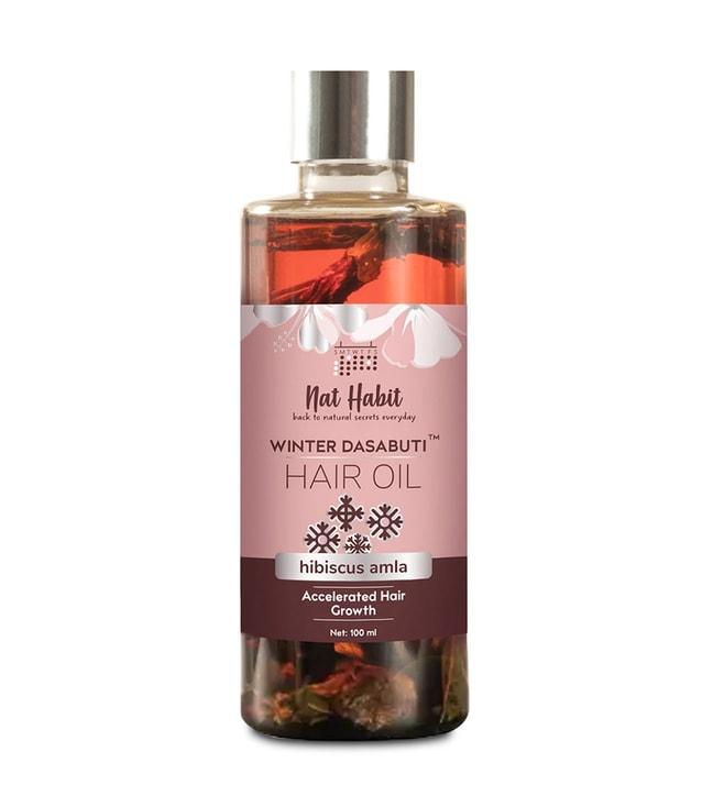 nat habit hibiscus amla accelerated hair growth winter dasabuti hair oil - 100 ml
