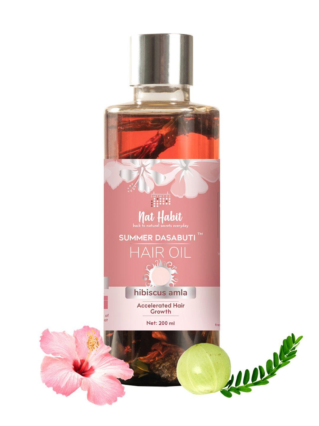 nat habit hibiscus amla summer dasabuti hair oil for accelerated hair growth - 200ml