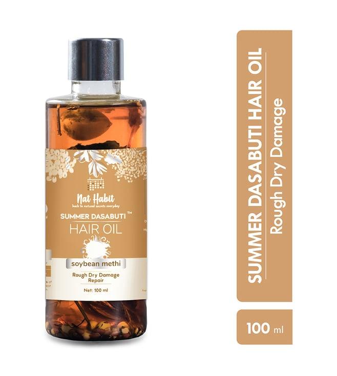 nat habit soybean methi dry damage repair summer dasabuti hair oil - 100 ml