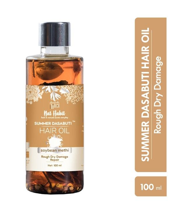 nat habit soybean methi rough dry damage repair winter dasabuti hair oil - 100 ml