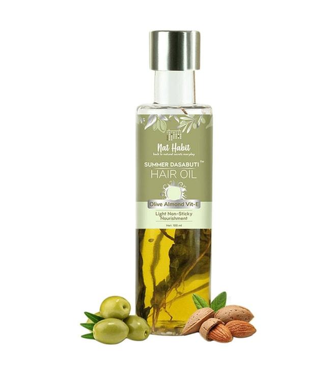 nat habit summer dasabuti olive almond vit-e hair oil - 100 ml