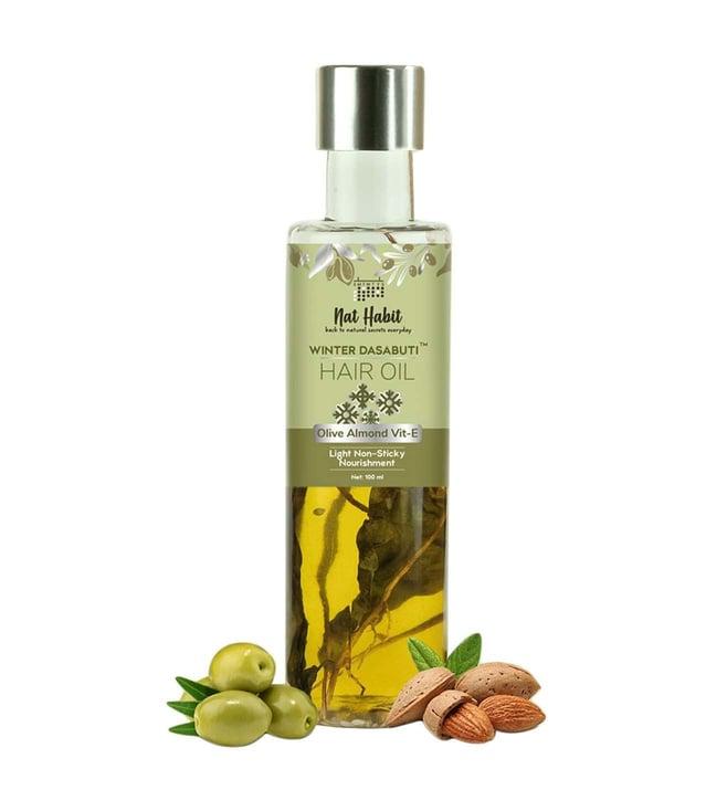 nat habit winter dasabuti olive almond vit-e hair oil - 100 ml