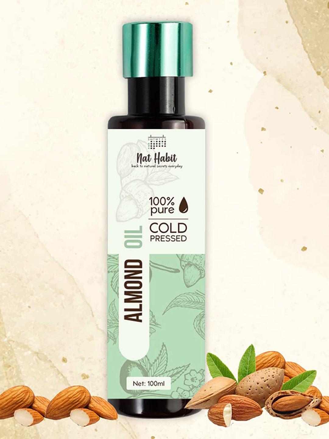 nat habit 100% pure cold pressed almond body oil for deep moisturisation - 100 ml