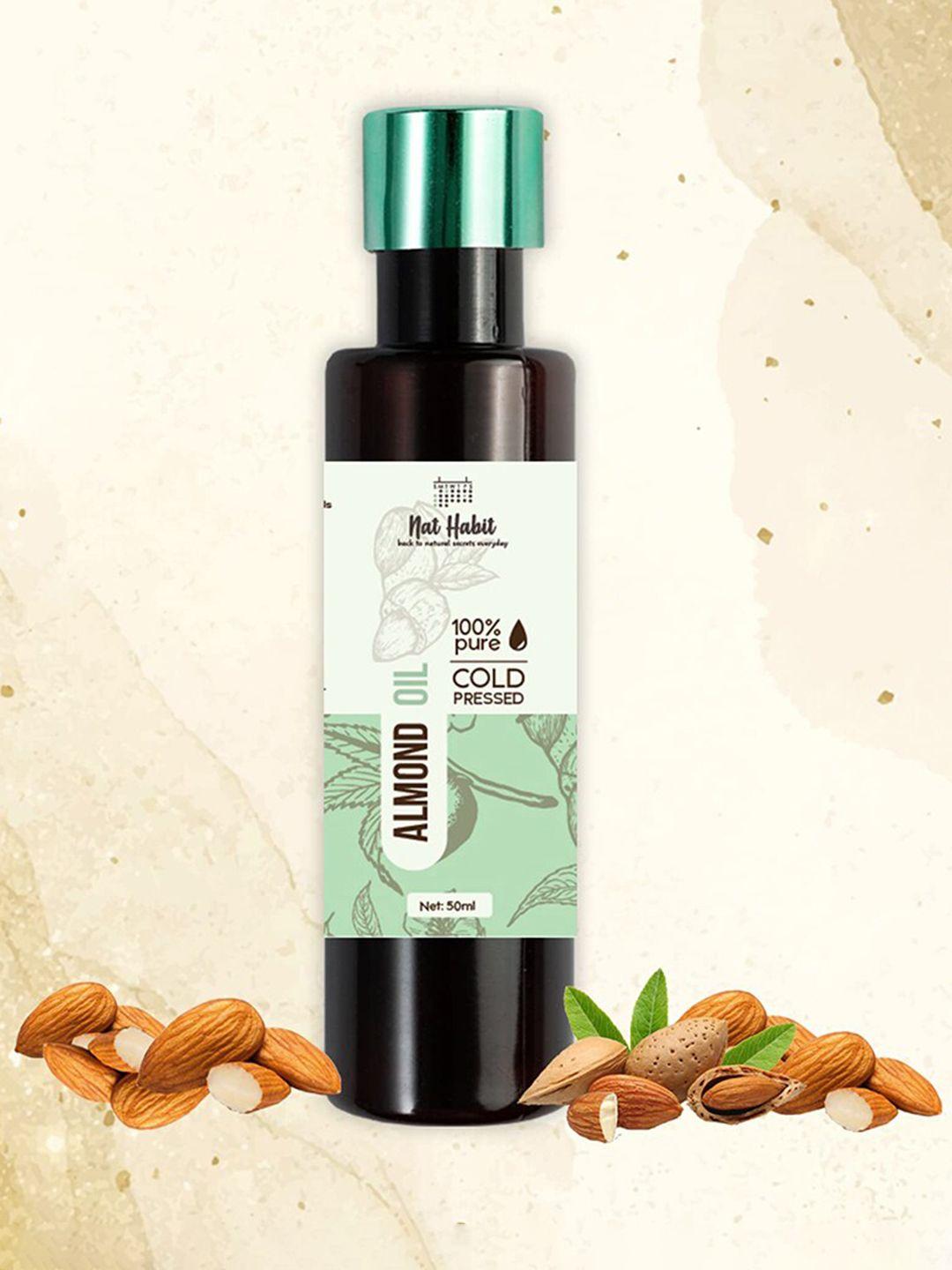 nat habit 100% pure cold pressed almond body oil for deep moisturisation - 50 ml