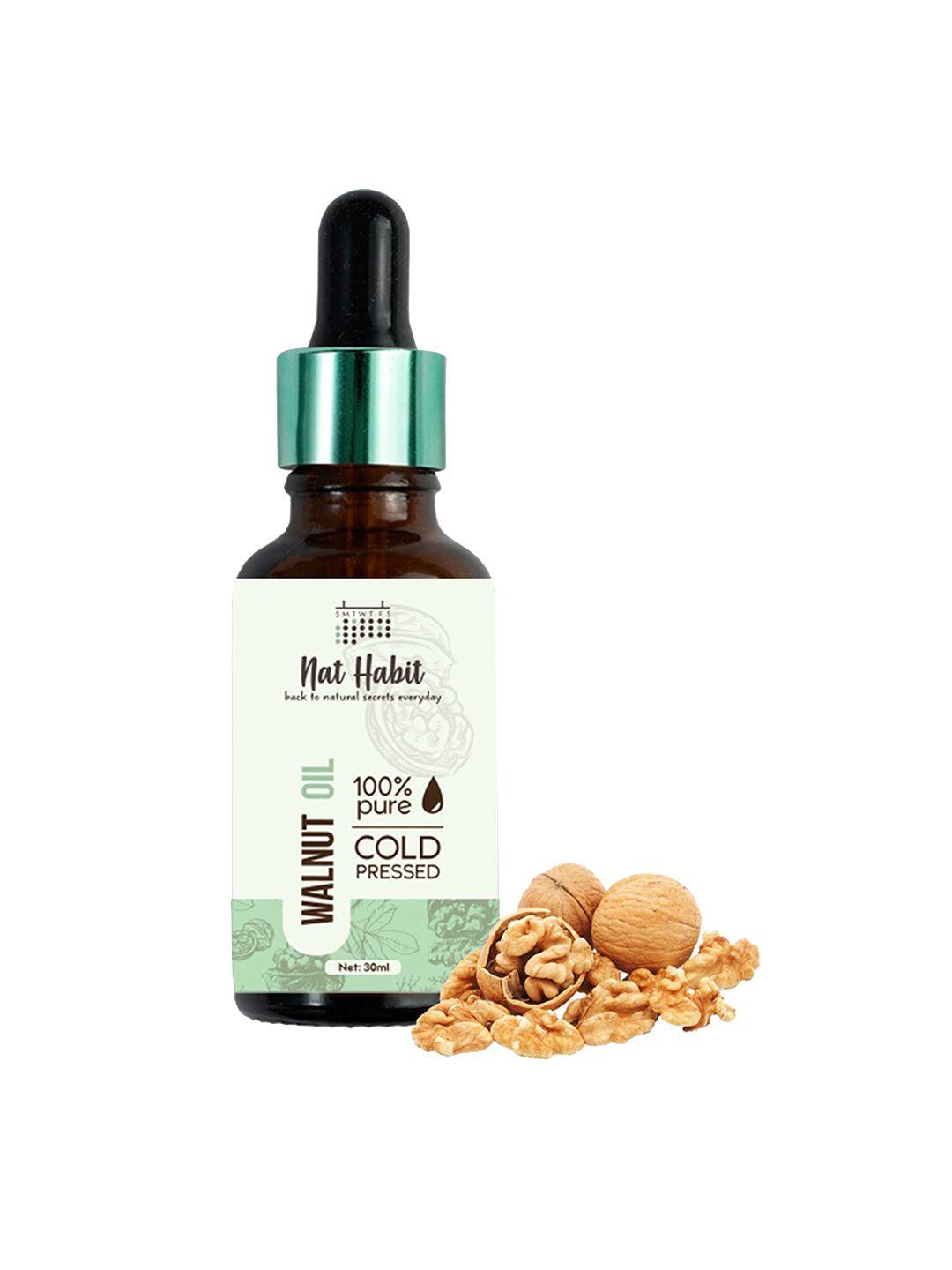 nat habit 100% pure cold pressed walnut body oil for deep moisturisation - 30 ml