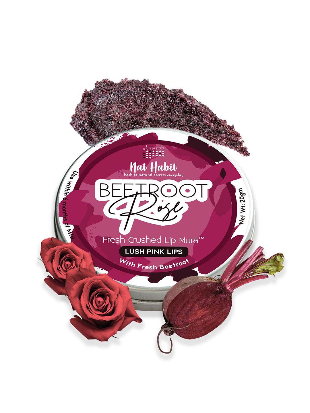 nat habit beetroot rose fresh crushed lip mura for lush pink lips - 20g