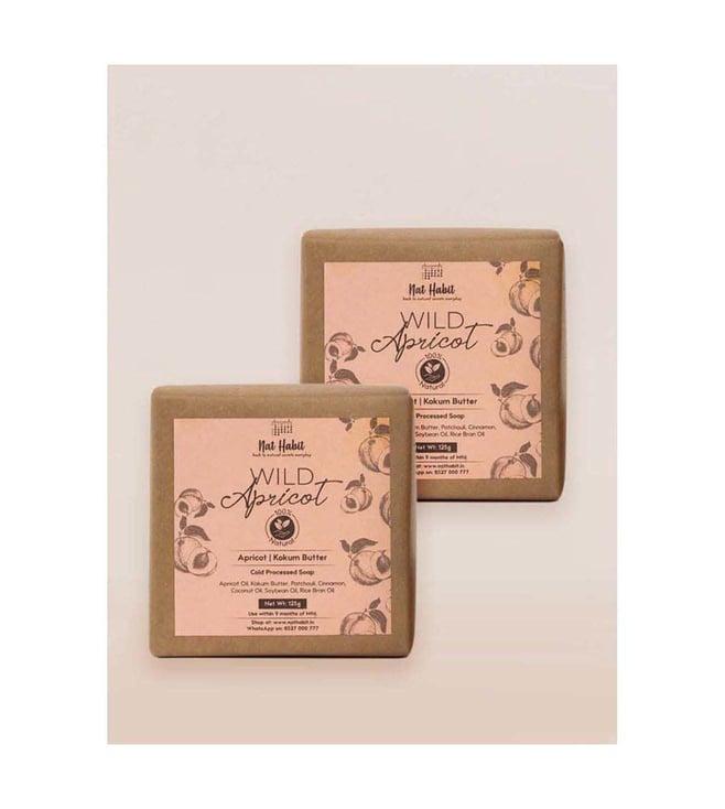 nat habit cold processed wild apricot soap pack of 2 - 250 gm