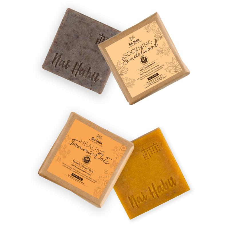 nat habit fresh healing turmeric oats & soothing sandalwood soaps