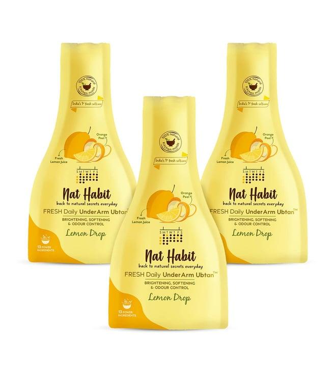 nat habit lemon drop fresh daily underarm ubtan scrub - pack of 3