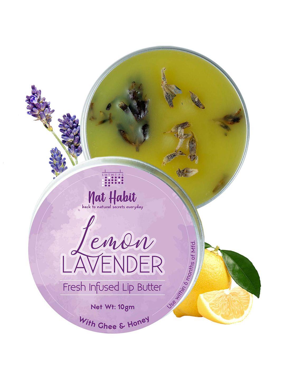nat habit lemon lavender fresh infused lip butter with ghee & honey - 10g