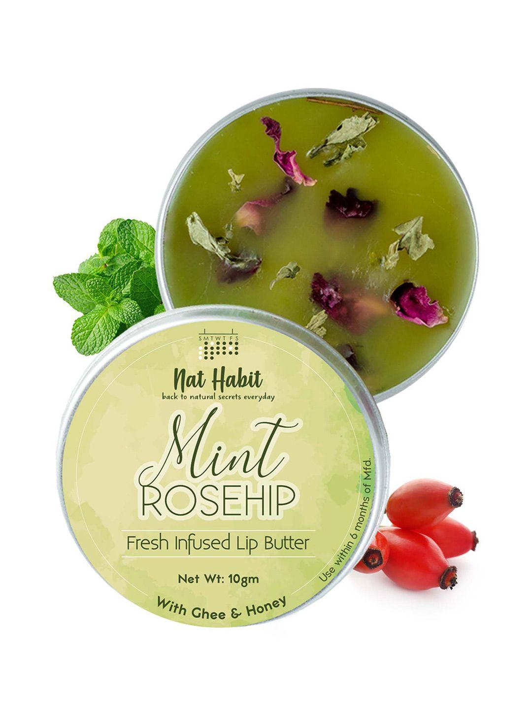 nat habit mint rosehip fresh infused lip butter with ghee & honey - 10g