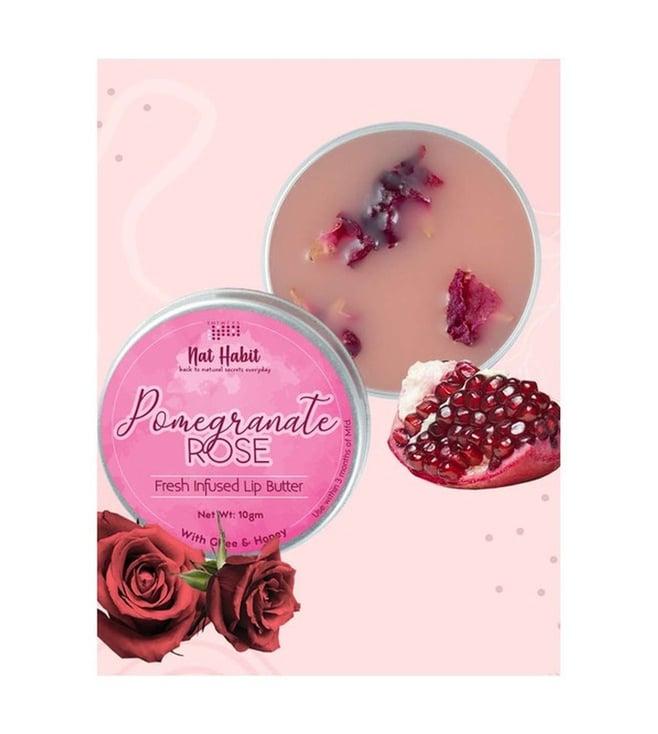 nat habit pomegranate rose lip butter - 10 gm