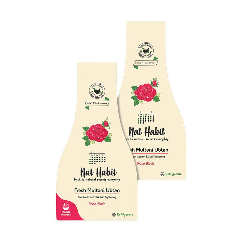 nat habit rose blush fresh multani ubtan face wash - pack of 2