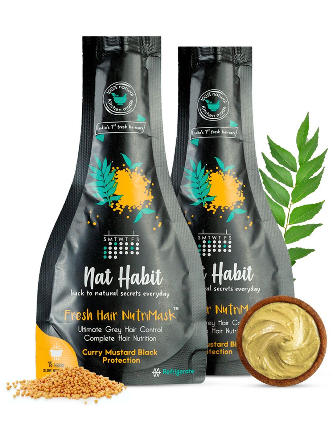 nat habit set of 2 curry mustard fresh hair nutrimask for anti-greying - 40g each