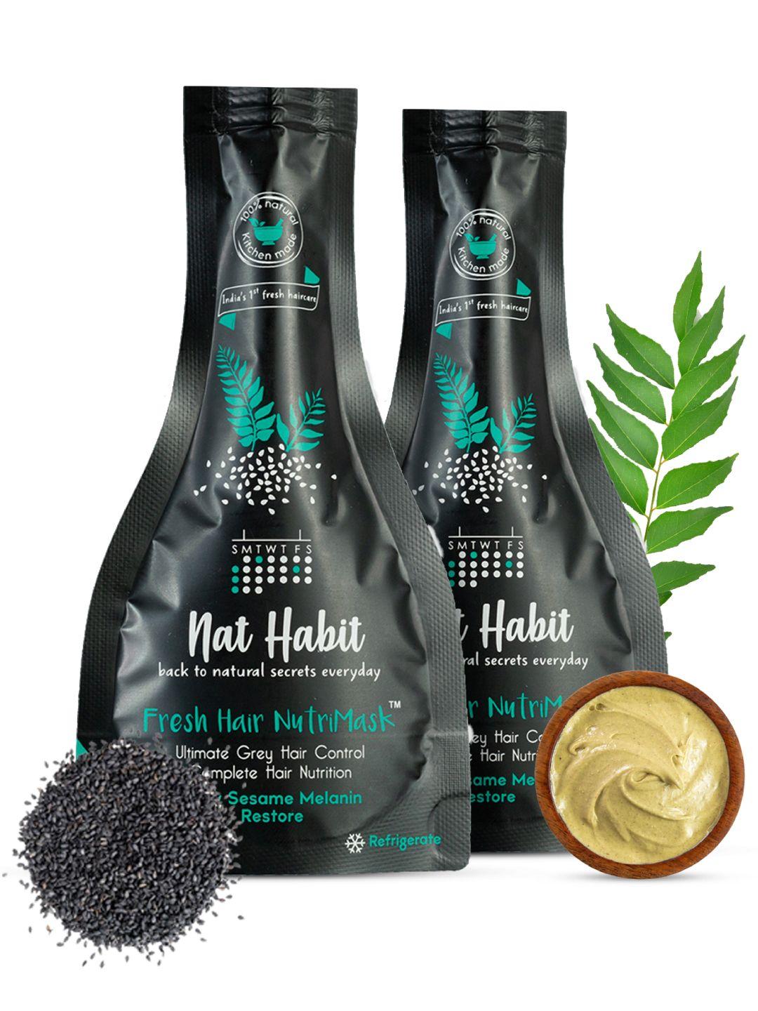 nat habit set of 2 curry sesame fresh hair nutrimask for grey hair control - 40g each