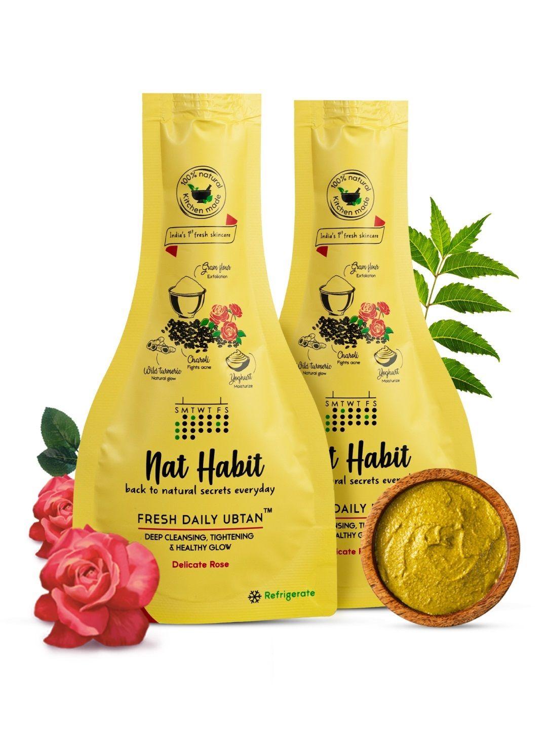 nat habit set of 2 delicate rose fresh daily ubtan 40 g (each)