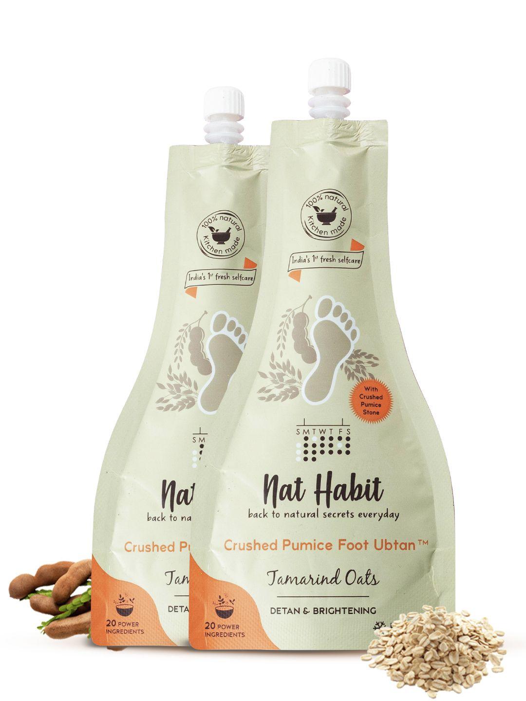 nat habit set of 2 detan & brightening tamarind oats foot ubtan 40 g (each)