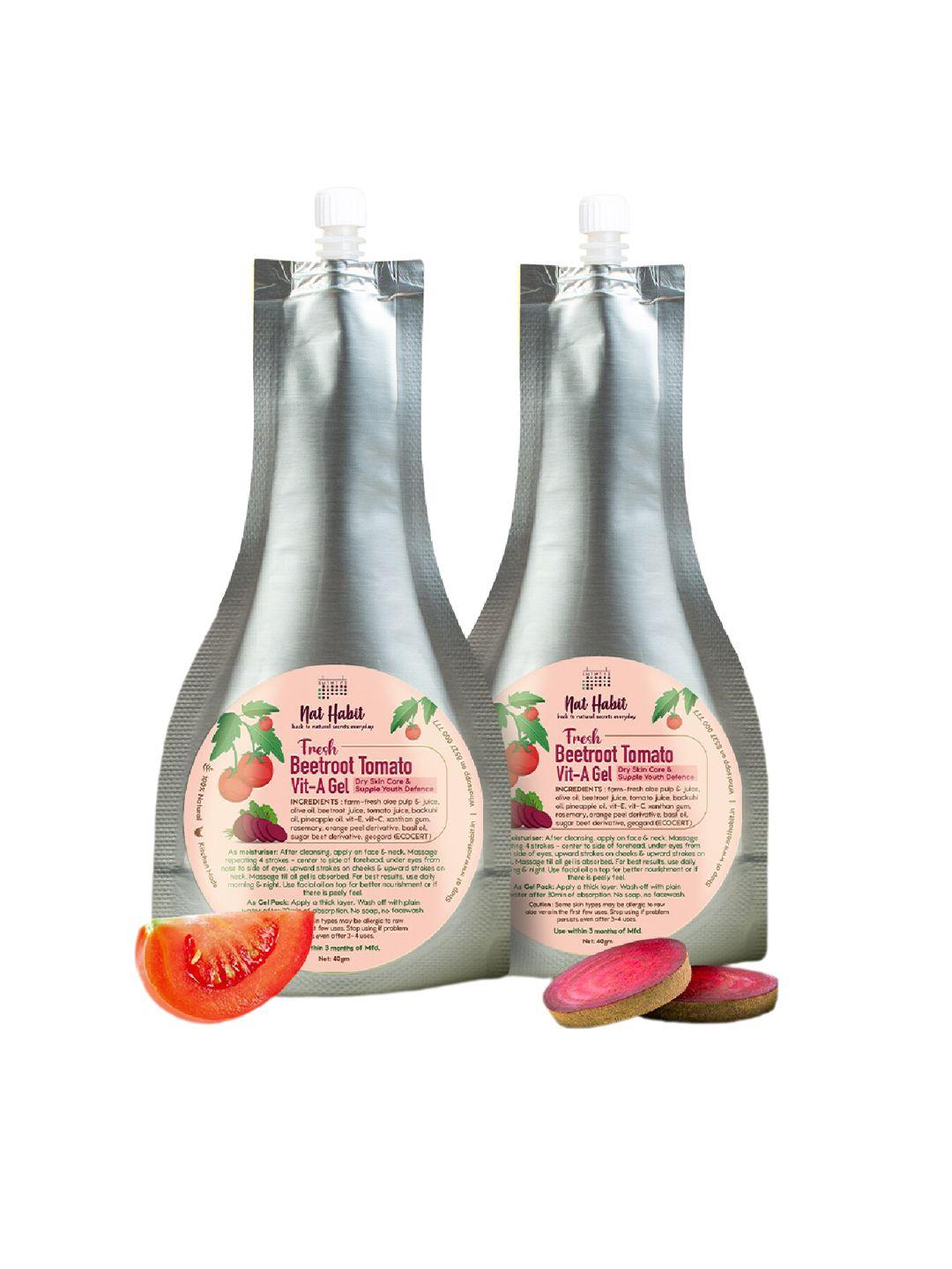 nat habit set of 2 fresh beetroot tomato vit-a face gel - 160g