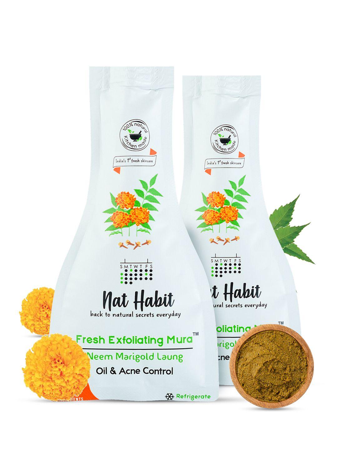 nat habit set of 2 fresh exfoliating mura face exfoliator with neem & marigold - 25g each