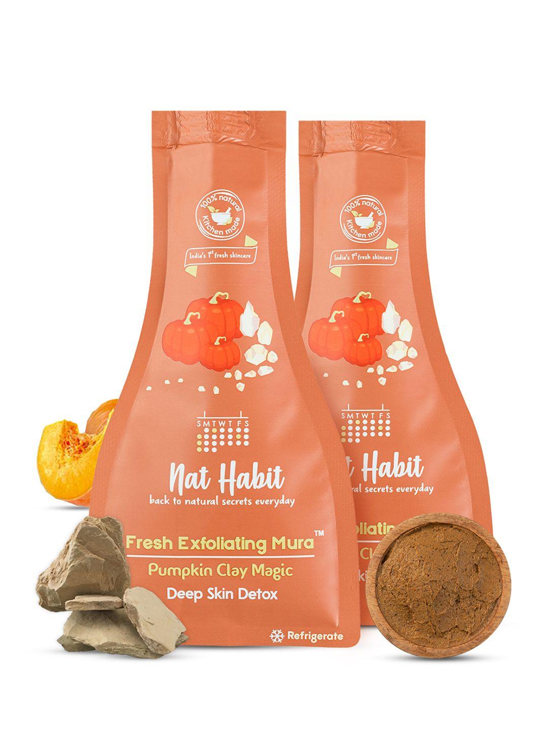 nat habit set of 2 fresh exfoliating mura face exfoliator with pumpkin clay magic-25g each