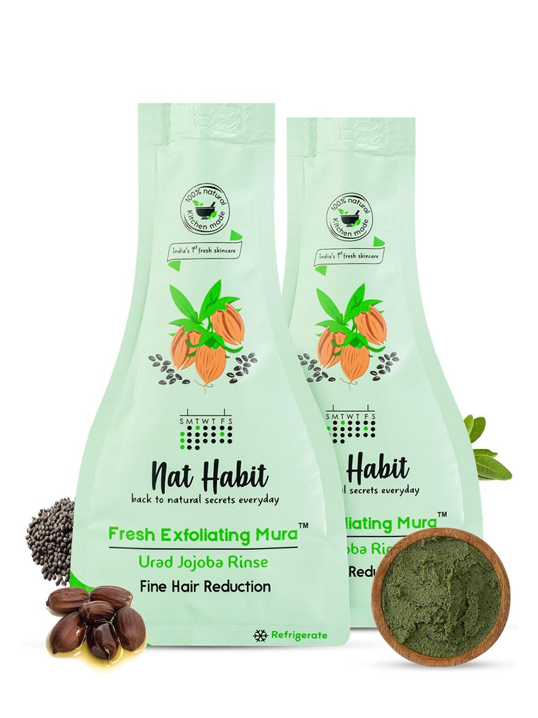 nat habit set of 2 fresh exfoliating mura face exfoliator with urad & jojoba - 25 g each