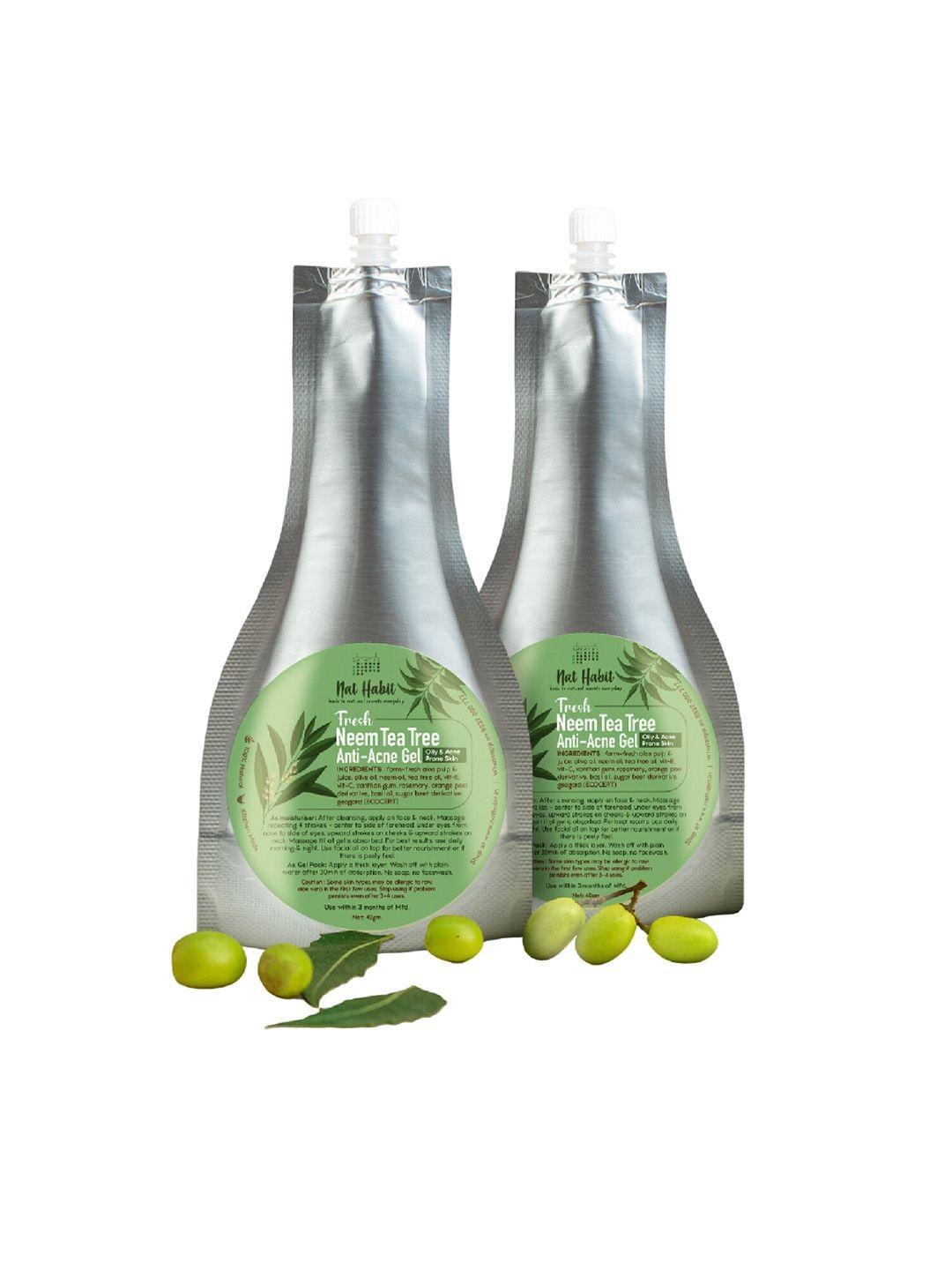 nat habit set of 2 fresh neem tea-tree anti-acne toning gel - 160g