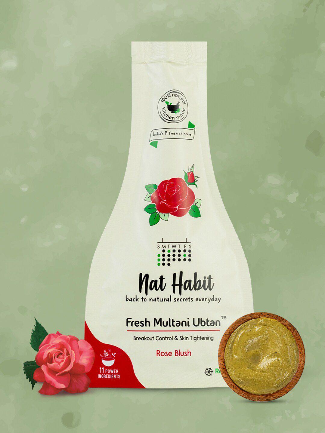 nat habit set of 2 rose blush multani ubtan for breakout control  skin tightening 40 g each