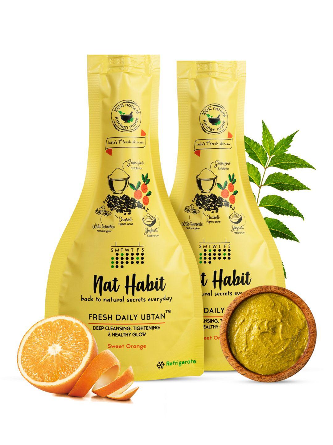 nat habit set of 2 sweet orange fresh daily ubtan 40 g (each)