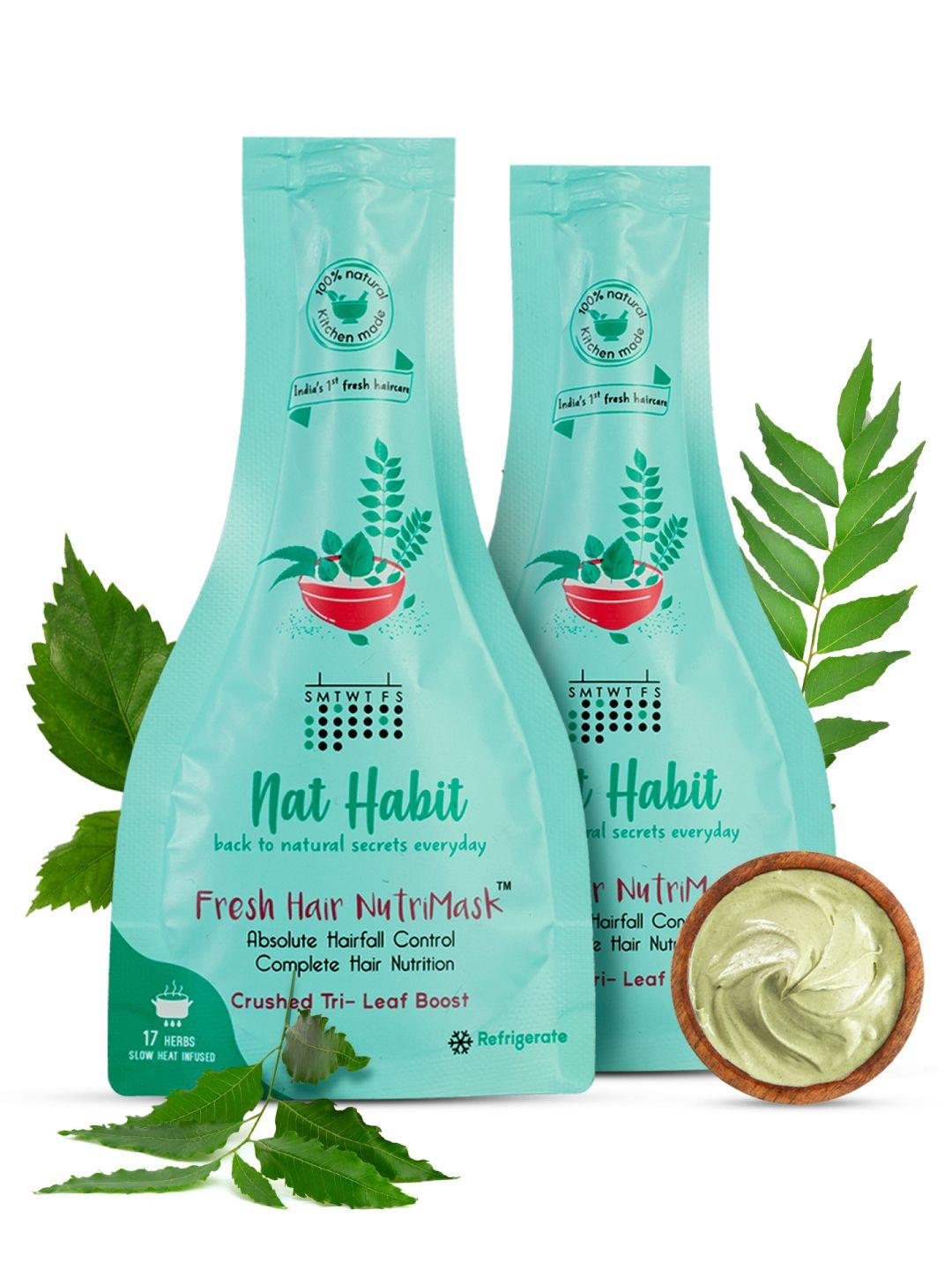 nat habit set of 2 tri-leaf fresh hair nutrimask for hairfall control - 40 g each